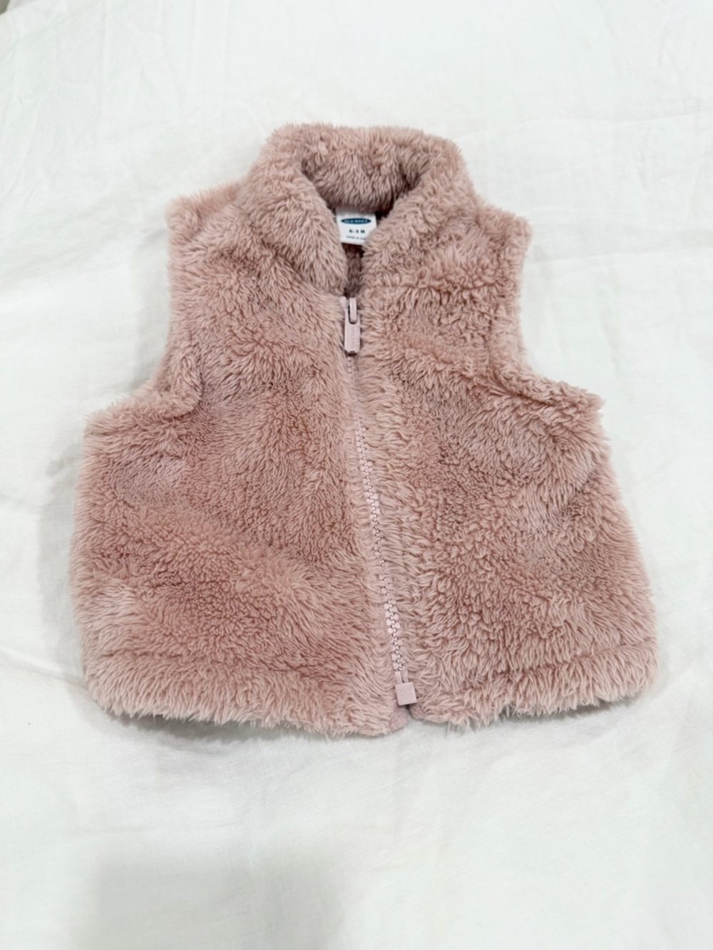 Old Navy Plush Zip-Up Kids Vest - Dusty Rose